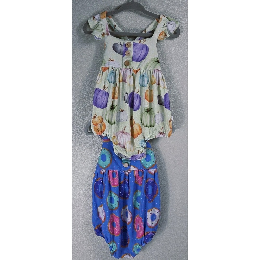 Snuggle Bums Bamboo Romper Bundle 12–18 & 18–24 Months Donut + Pumpkin Print